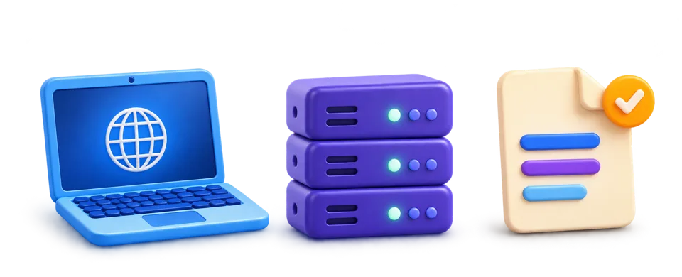 A laptop queries a DNS resolver, which returns a DNS record.